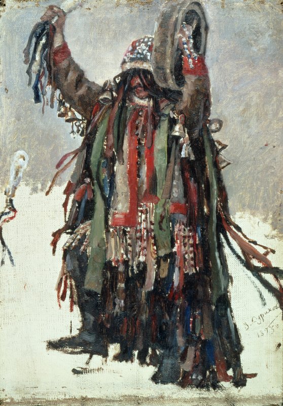シャーマン絵画 シャーマン、「ヤーマックはシベリアを征服する」のためのスケッチ、1893